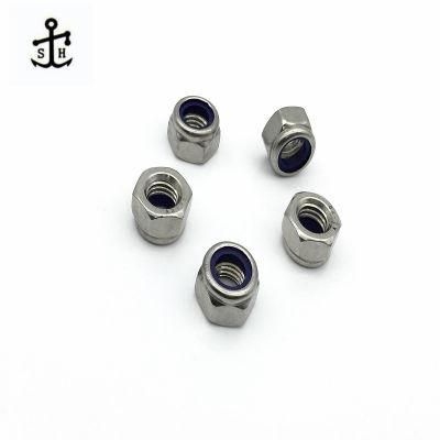 Ss SUS304 DIN 985 Prevailing Torque Type Hexagon Thin Nuts with Non-Metallic Insert Made in China
