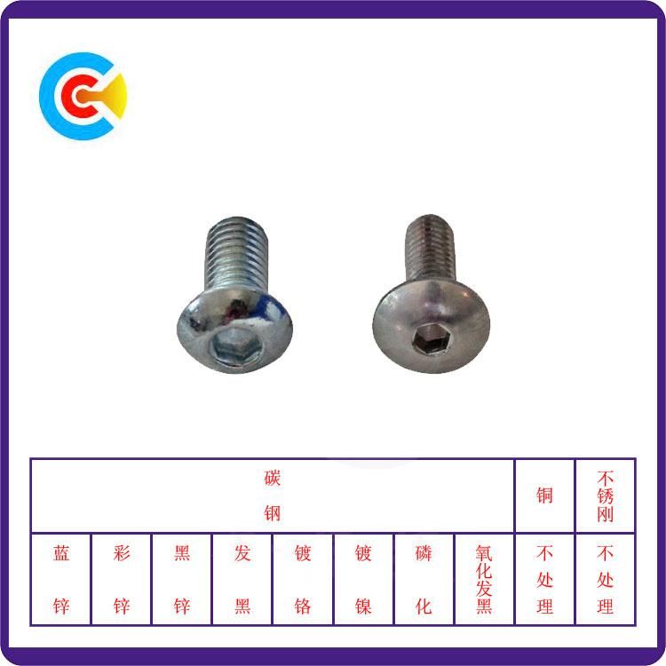 DIN/ANSI/BS/JIS Carbon-Steel/Stainless-Steel 4.8/8.8/10.9 Galvanized Inner Hexagon Pan Screw for Building