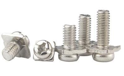 Nickel Plated Cross Round Head Two Combination Screw Pan Head Screw with Square Gasket Flat Tail Bolt M12-M16