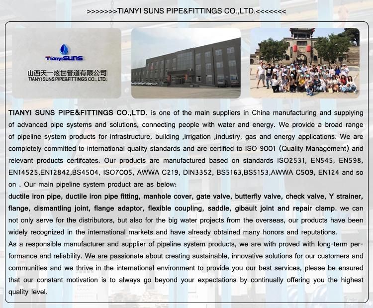 Ductile Cast Iron Ggg50 DN125 Pn16 Epoxy Coating Three Piece Di Split Collar for PVC Pipes