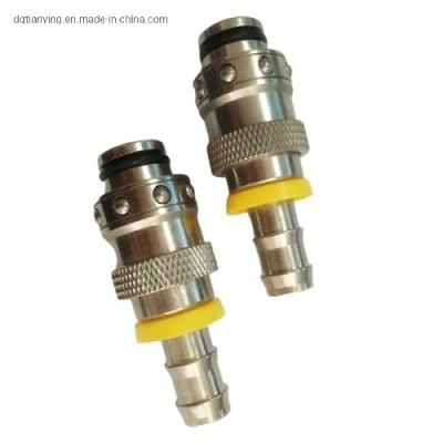 Staubli Brass Hydraulic Hose Fitting with Yellow Ring