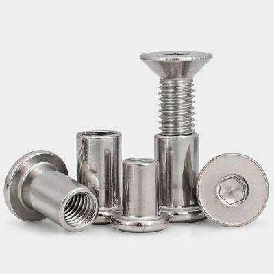 Allen Socket Flat Head Stainless Steel Male and Female Chicago Screw Connecting Furniture Screw