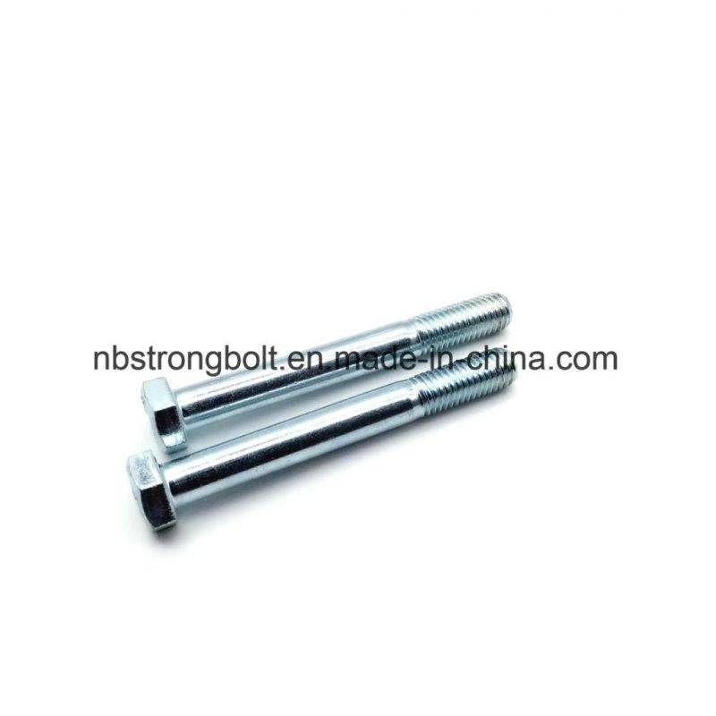 DIN931 Hex Bolt, Cl. 8.8 with White Zinc Plated Cr3+