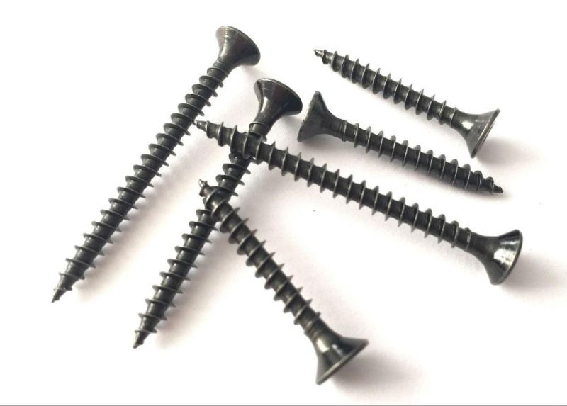 3.5X55mm Fine Thread Phillips Bugle Head Drywall Screws Black Phosphate Coated Drywall Screws