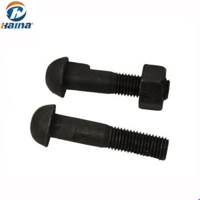 High Carbobn Steel Black Track Bolt with Hex Nut
