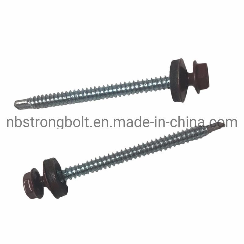 10% off Hex Washer Head Self Drilling Screw Manufacturer &Factory with Ral 8017 Head Painted