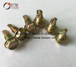 Hex Head Self Drilling Screw Yellow Color Zinc Plated