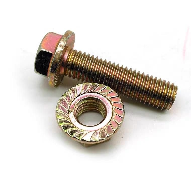 High Quality Fastener Custom ASTM/ASME Grade 5, 8, GB 5787 DIN 6921 Grade 8.8 10.9 Hex Flange Bolt Carbon Steel Galvanized Hexagon Flange Bolts with Serrated