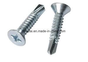 Flat Head Phillips Screws Self Drilling / Tapping Chipboard Screws Zinc Plated