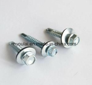 Hex Head Self Tapping Self Drillin Screw with EPDM Washer Color Zinc Plated C1022 Carbon Steel