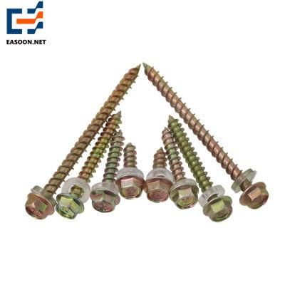 Color Zinc Plated Self-Tapping Screws Hex Screws with Flange