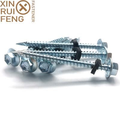China Wholesale Hexagon Head White Zinc Nail with Washer Spoon Self Drilling Roofing Screws