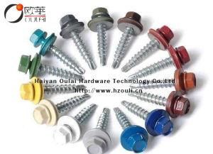 Hex Head Self-Drilling Screw with EPDM Washer, Zinc Plated, Good Quality