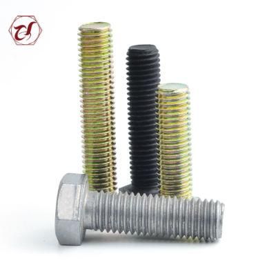 Carbon Steel Hex Bolt DIN933 Yellow Zinc Plated Full Thread Bolt Gr4.8 Hex Cap Bolt