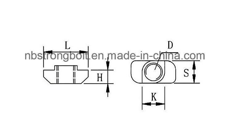 T-Nut, T Slot Hummer Nut, Ship Type Nut