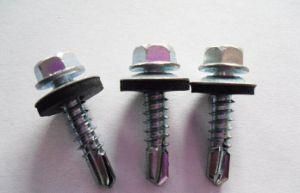 Zinc Plated Self Drilling Screw with EPDM Washer, Good Quality Screw