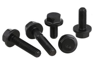 Hex Bolt with Flange Washer Custom Knurled Bolt and Nut Fastener with Black 8.8 10.9 Grade