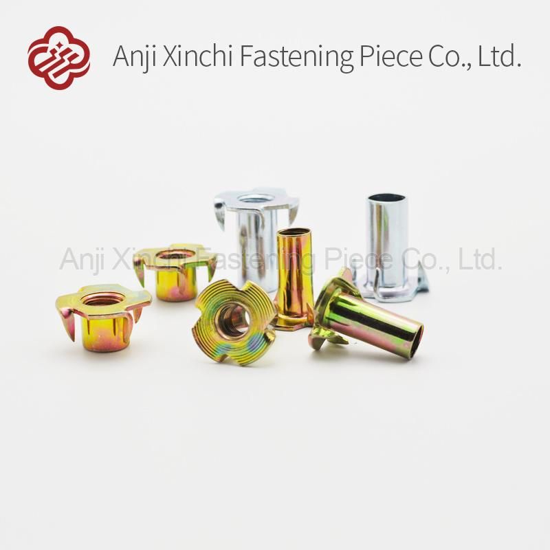 Color Zinc-Plated Carbon Steel M4m5m6m8m10 Furniture Four Claw Nuts