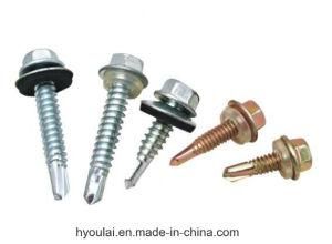 Hex Head Self Drilling Screw with EPDM Washer C1022 Carbon Steel Fastener