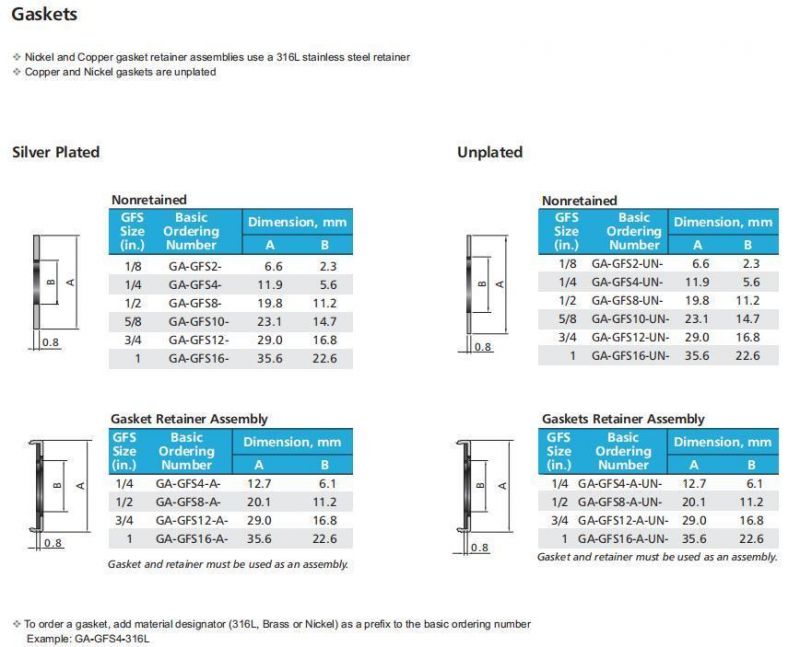 Swagelok Type Hikelok Stainless Steel Metal Gasket Face Seal VCR Tube Fittings