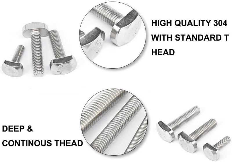 T-Bolt for Aluminum Profile Slot 8/10 Hammer Head, T-Bolt Nut 8.8 Stainless Steel T-Bolt Hammer Head Forged T Bolt Square Flat Head Bolts