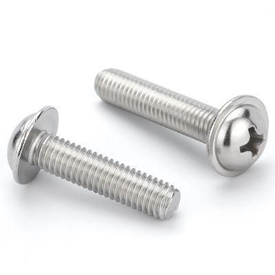 Stainless Steel Phillips Truss Heads Umbrella Mushroom Head Metal Customized Passivated Hexagon Flange Machine Screw