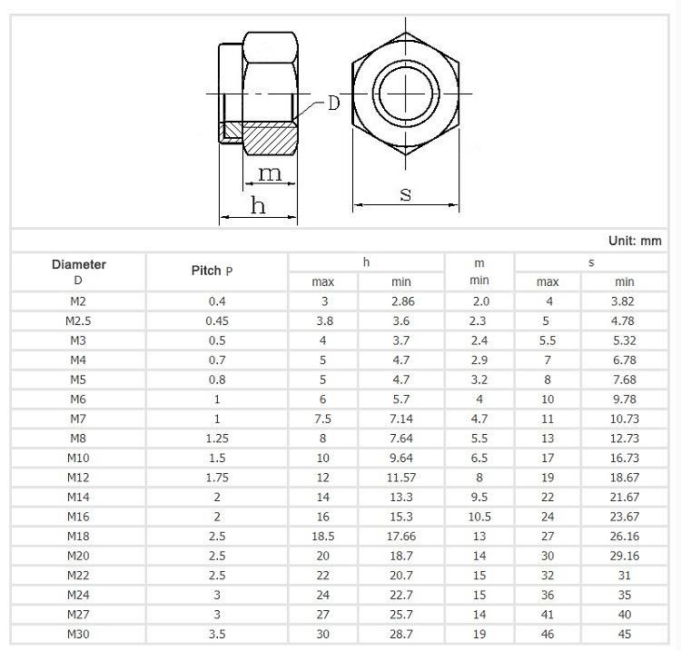 Stainless Steel Hex Flange Nylon Insert Lock Nuts DIN985 with Plain Finish Nylon Lock Nut