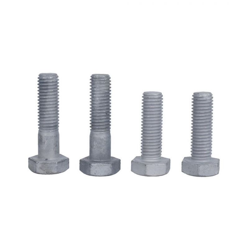 Factory Wholesale 4.8 Galvanized Hexagon Bolts Carbon Steel 8.8 Full Thread Screw HDG Hexagon Screws