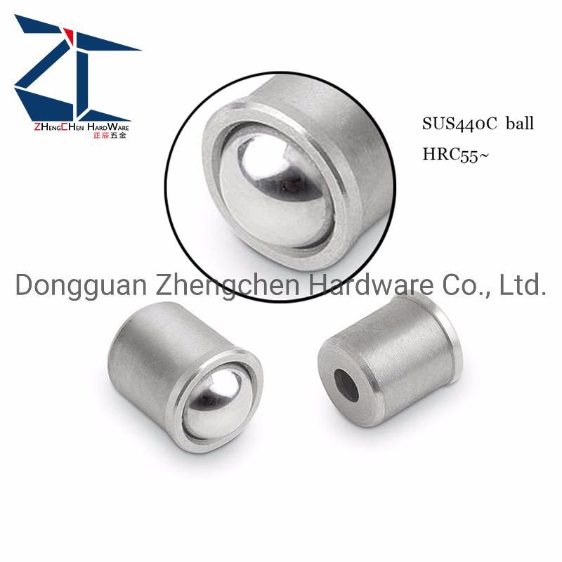 Stainless Steel 6mm Diameter 5mm Ball Press Fit Spring Plunger