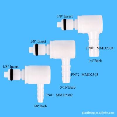 1/8&quot; 3/16&quot; 1/4&quot; Hose Barb Valved Elbow Plug Plastic Quick Disconnect Barbed Tube Air Connector Fittings