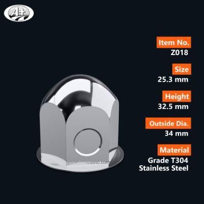 (Z017) 27mm Wheel Nut Covers, Truck Nut Covers, Wheel Lug Covers, Wheel Nut Caps, for Trucks and for Bus, T304 Stainless Steel