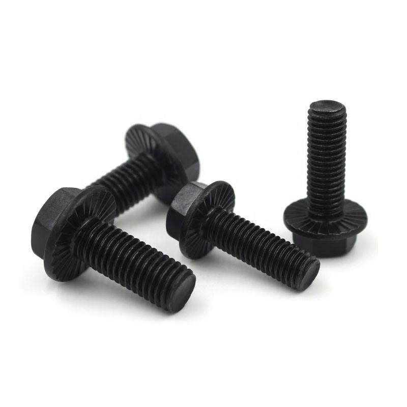 Black DIN6921 Hexagon Flange Head Bolt with/Without Serration, Hex Flange Bolt