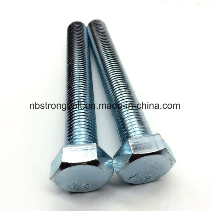 DIN933 Hex Bolt Cl. 4.8 with White Zinc Plated Cr3+ M20X150