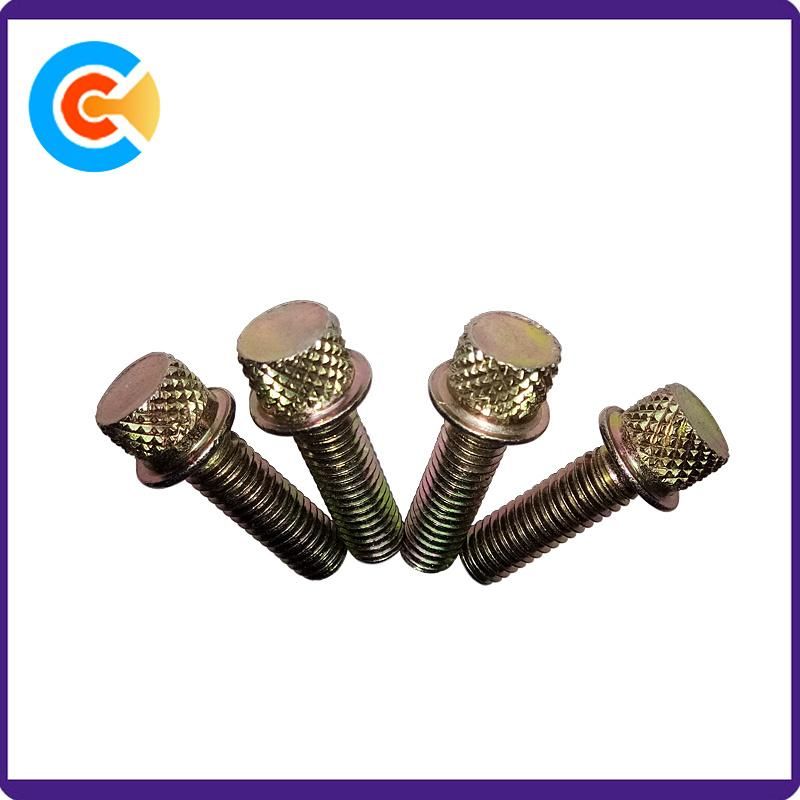 Carbon Steel M6X20 Knurled Screws Full Teeth Screw Galvanized Screw