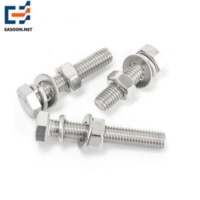 Stainless Steel 304 316 DIN 933 DIN 931 ASTM A307 Hex Bolts Self Drilling Screw/U Bolt/L Bolt Made in China