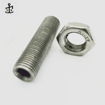Ss Customized Fasteners BS 2470 Inner Hexagon Socket Set Screws with Flat Point - Ba Thread and Hex Thin A2-20 Nuts Made in China