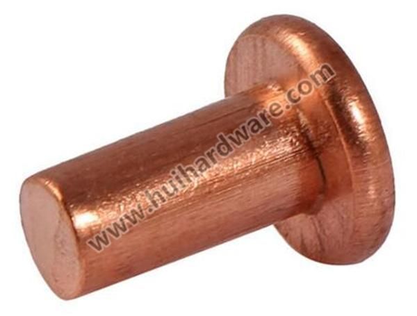 Copper Flat Head Solid Rivets Fasteners Supplier