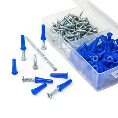 E7, #10*2 Nylon Anchors Plastic Anchor Blue Anchor Kit Wall Anchor