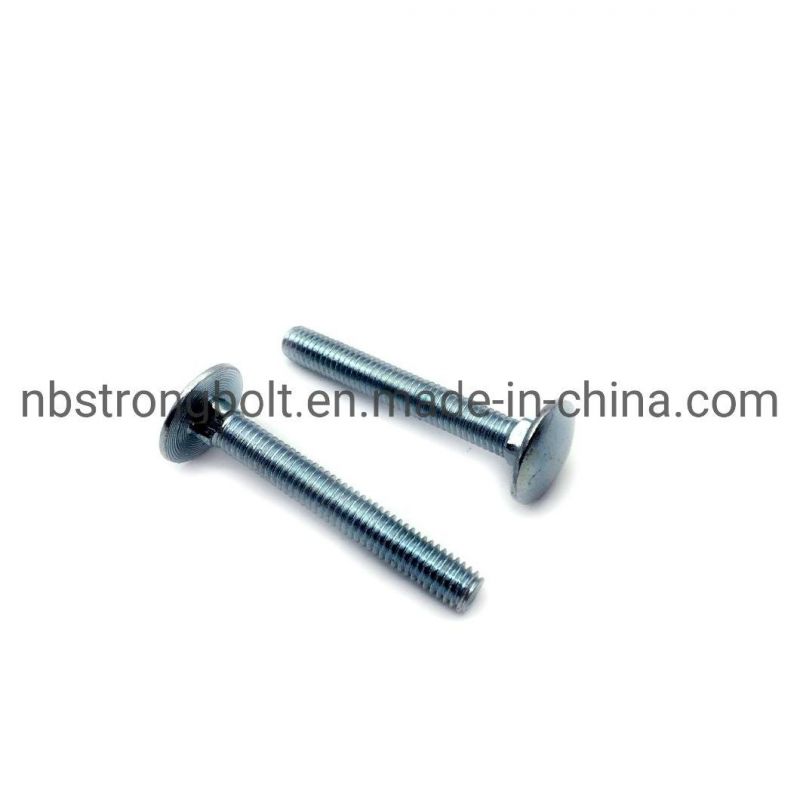 Round Head Square Neck Bolt DIN603 Gr. 4.8 with White Zinc Plated Cr3+