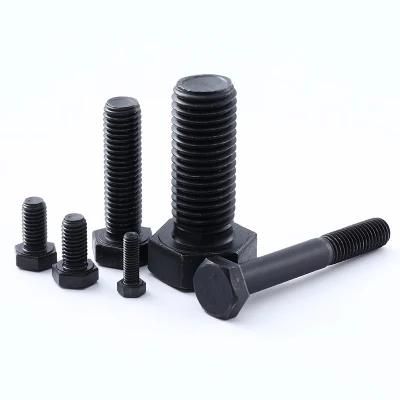 China Wholesale Fastener Hardware Black Zinc Carbon Steel Hex Head Full Threaded Bolts and Nut Fasteners
