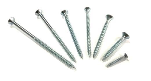 Pozidriv Flat Head Chipboard Screw Double Csk Flat Full Thread C1022 Harden White Zinc Plated 3.5X40mm Chipboard Screw