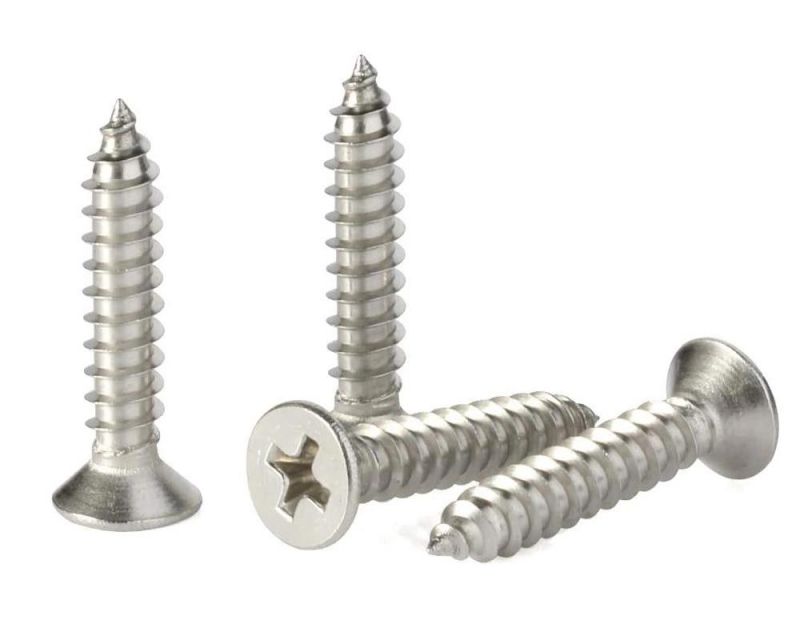Flat Head 304 Sheet Metal Self Tapping Wood Screws