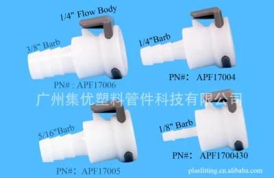 Apf170 Medical Open Flow Quick Disconnect Hose Fittings Coupling Plastic Air Quick Connect Release Coupler