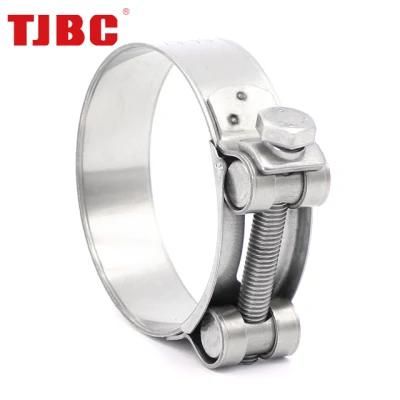 W1 Zinc Plated Steel Worm Gear Adjustable Heavy Duty T Bolt Hose Clip for Exhaust with Single Bolt, 30mm Bandwidth, 240-252mm