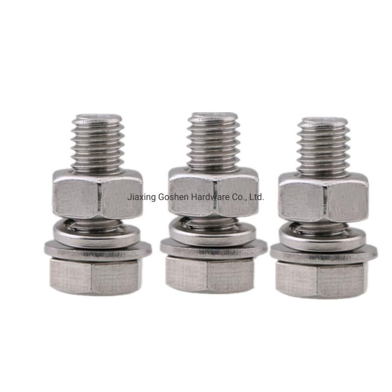 A2-70 A2-80 Machine Screw with Nut and Wahser