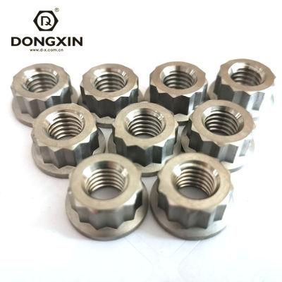 Motorcycle Parts 12 Point Titanium Flange Nut