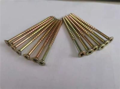 High Quality Yellow Zinc Counter Sunk Head/Square Hole Drive Furniture Fittings Chipboard Screw