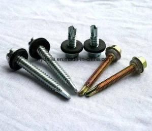 Hex Head Self Drilling Screw with EPDM Washer Zinc Plated Good Quality 10# 1&quot; Motorcycle Parts Stainless Steel Hand Tool