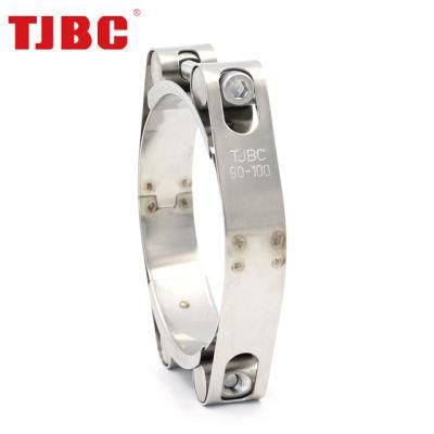W4 Stainless Steel Adjustable Heavy Duty Hose Clip, Double Bolts and Double Bands Super Pipe Clamp for Automotive, 85-95mm