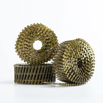Wooden Pallet Blue Coated Diamond Point Coil Nails Factory